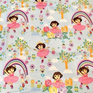 Cotton Fabric Dora Dancing With Rainbow N Trees 2011 Springs Creative 43” x 44”